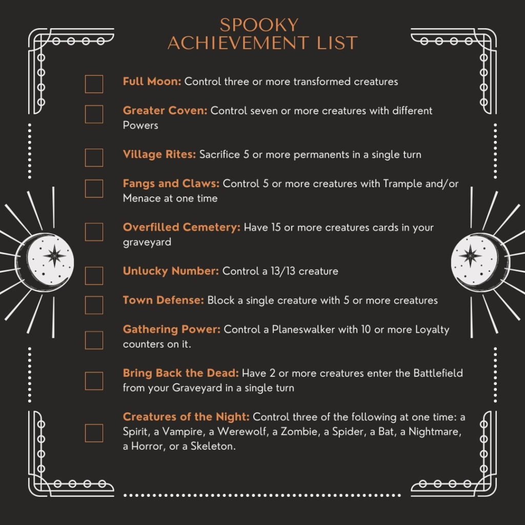 Spooky Achievement List